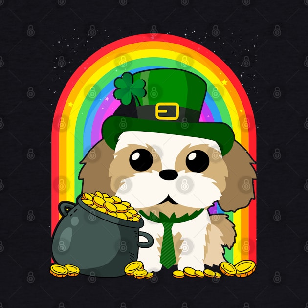 Shih Tzu Rainbow Irish Clover St Patrick Day Dog Gift product by theodoros20